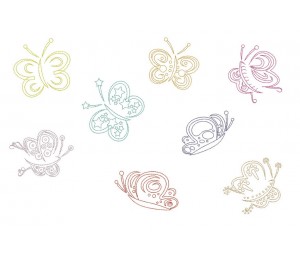 Stickserie - Butterflies LineArt